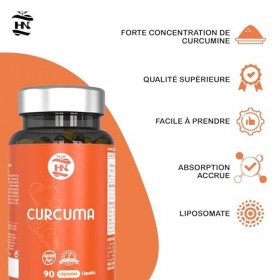 Curcuma micellaire 575 mg. 90 Gelules Curcuma liquide à absorption immédiate avec effet anti inflammatoire - 185 fois plus ef
