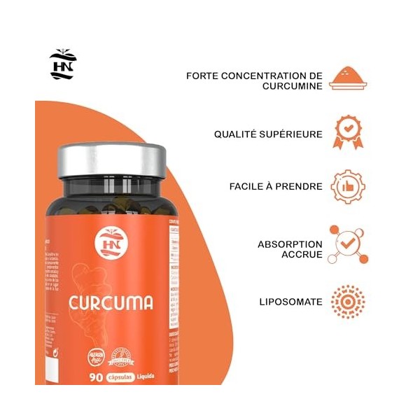 Curcuma micellaire 575 mg. 90 Gelules Curcuma liquide à absorption immédiate avec effet anti inflammatoire - 185 fois plus ef