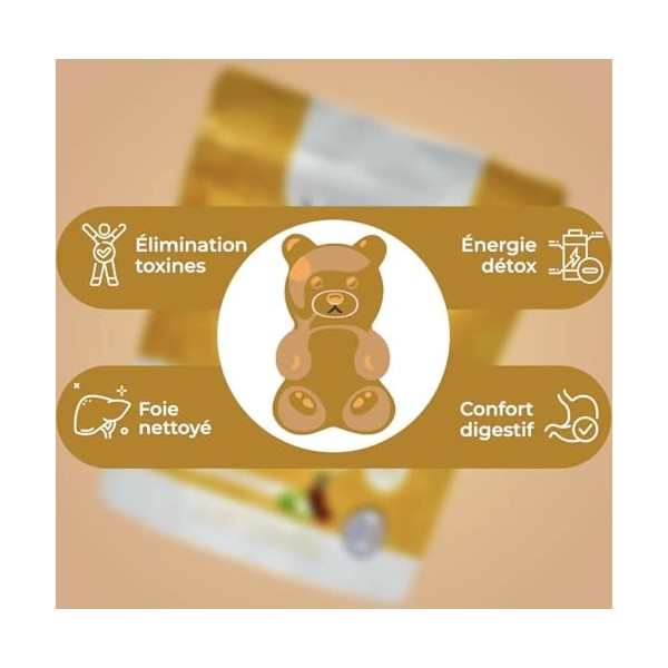 Vitalam Gummies Detox sachet – Gummies Detox Curcuma, Digestion, Detox foie, Elimination Toxines, Draineur, Perte de poids, B