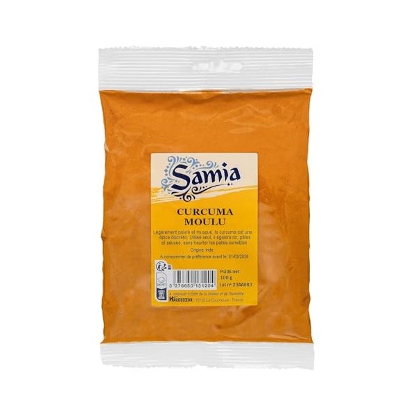 Curcuma moulu SAMIA - le sachet de 100 g Lot De 4 - Par Lot