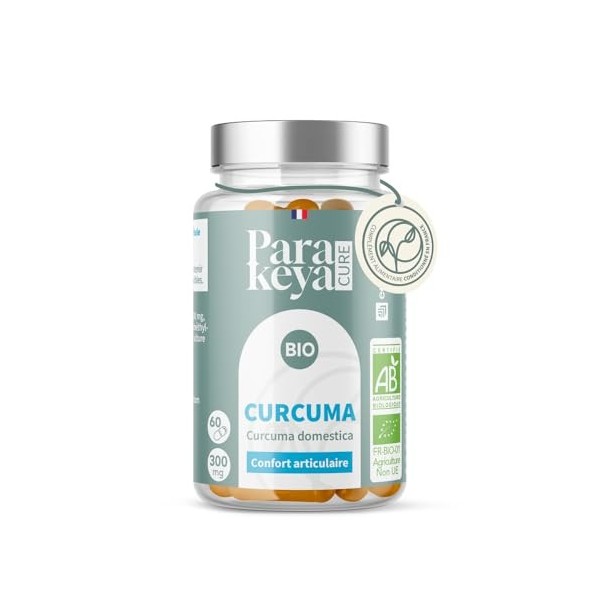 Parakeya - Curcuma Bio 300 mg - 60 gélules - Confort articulaire & souplesse - Complément alimentaire