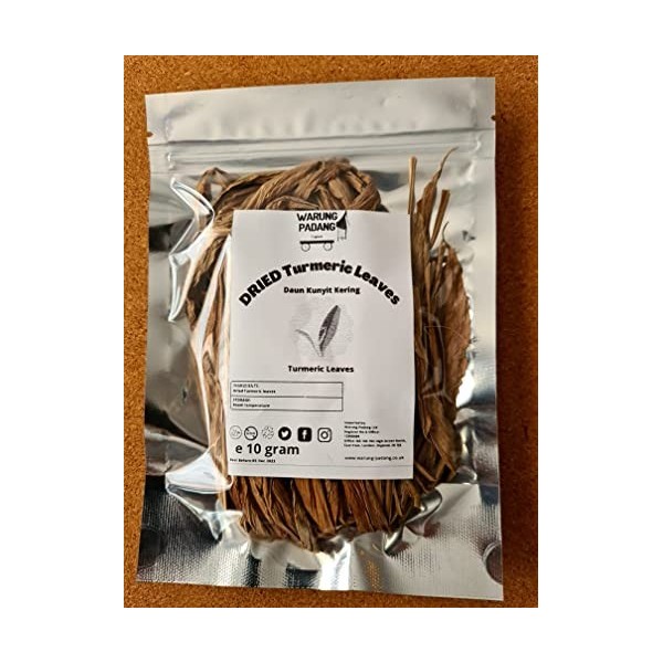 Feuilles de curcuma sèches dIndonésie/Daun Kunyit Kering 10 g