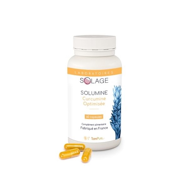 SOLUMINE LABORATOIRE SOLAGE | Curcumine brevetée TurmiPure Gold®| Biodisponibilité x342 | Sans pipérine ni additifs nocifs | 
