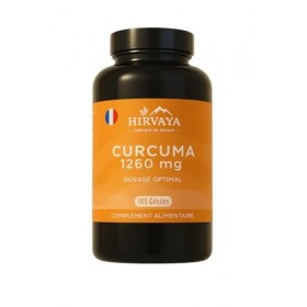 Curcuma 1260 mg | 185 Gélules Végan | Cure 3 Mois | Articulations & Digestion | Fabriqué en France | Sans Gluten ni Lactose -