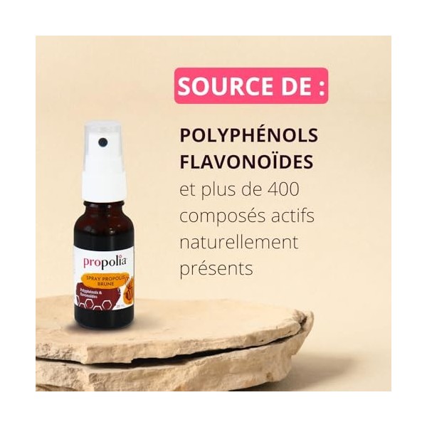 Spray propolis brune - Complément alimentaire - Immunité - Gorge & Bouche - 100% naturel - Fabriqué en France - 20 ml
