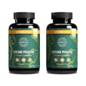 Primal Harvest® Lot de 2 extraits de curcuma de curcuma avec poudre de curcuma bio BioPerine® 95% curcuminoïdes testés en lab