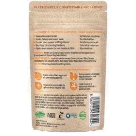 Complexe de curcumine et de curcuma – Together Health – Poudre de curcuma entier biologique – 95% de curcumine et pipérine – 
