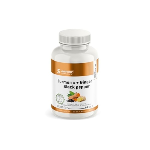 Extrait de Rhizome de Curcuma, Racine de Gingembre et Grains de Poivre noir - 320mg dextrait de curcuma dont 95% de curcumin ...