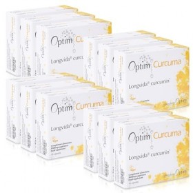 OPTIM Curcuma Curcumine Longvida Pack 12 Boîtes de 30 Gélules | Complément Alimentaire pour Souplesse des Articulations | San