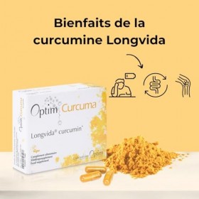 OPTIM Curcuma Curcumine Longvida Pack 12 Boîtes de 30 Gélules | Complément Alimentaire pour Souplesse des Articulations | San
