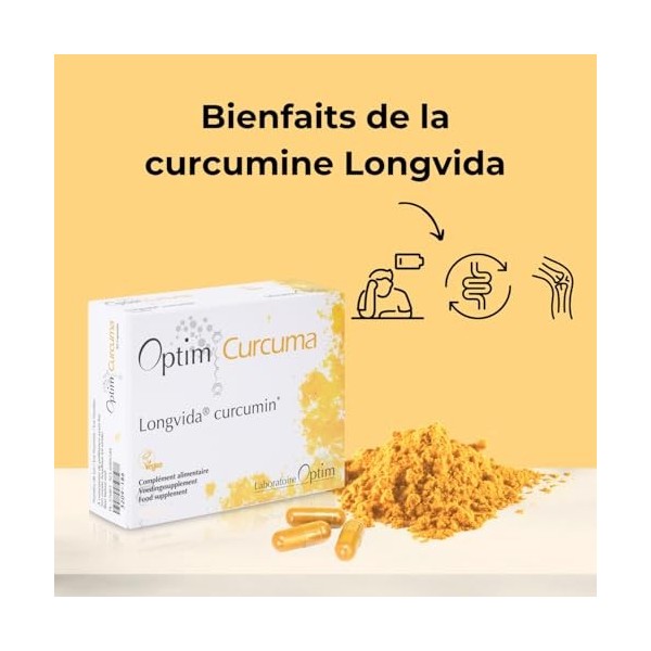 OPTIM Curcuma Curcumine Longvida Pack 12 Boîtes de 30 Gélules | Complément Alimentaire pour Souplesse des Articulations | San