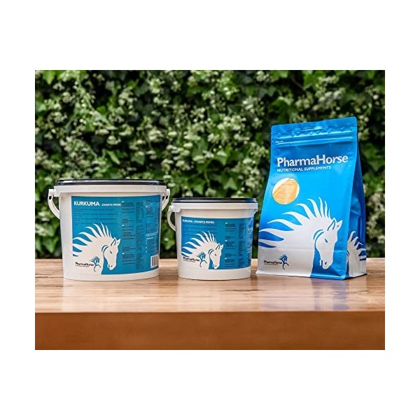 PharmaHorse Curcuma - Poivre Noir | Anti-inflammatoire Cheval | Aide Le Foie & la Digestion | sans sucres ajoutés ou éléments
