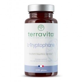 L-Tryptophane | 120 Gélules de 220 mg de Tryptophane + Vitamine B6 | Précurseur de Sérotonine | Régulation de l’Humeur, du St