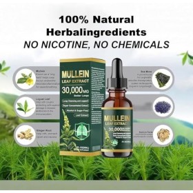 Gouttes dextrait de feuille de molène bio nettoyantes pour poumons, extrait de molène pour poumons, formule naturelle, pour ...