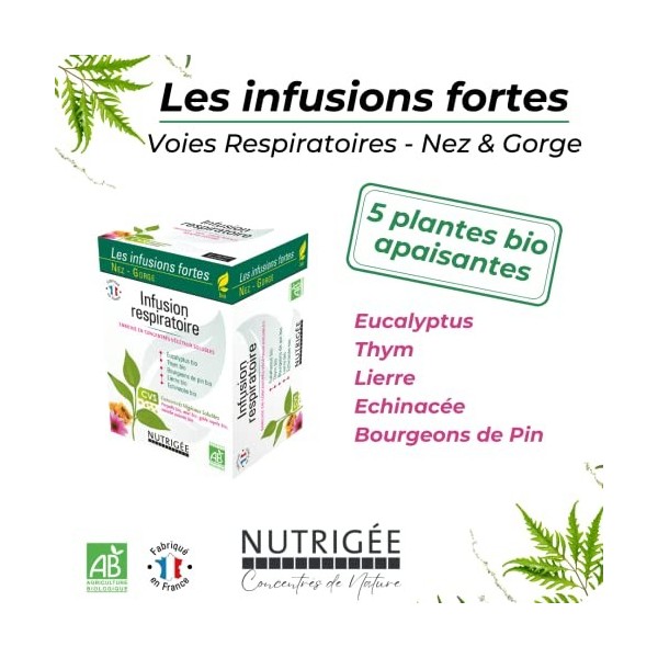 NUTRIGÉE - Infusion Respiratoire Bio - Apaise - Voies Respiratoires & Défenses Naturelles - Thym, Eucalyptus, Bourgeons De Pi