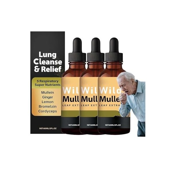 Lot de 2 gouttes de molène sauvage, extrait naturel de feuille de molène sauvage, pour homme et femme Echinacée