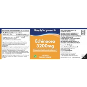 Échinacée 3200 mg | Complément Alimentaire Naturel | 180 Comprimés Végétaliens | 6 Mois d’Utilisation | SimplySupplements