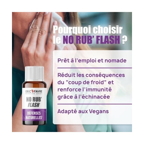 NO RUB FLASH - Apaise les Gênes Hivernales Nez Bouché, Gorge Irritée, Fatigue - Vegan - 12 Shots - Saveur Pin/Eucalyptus - E