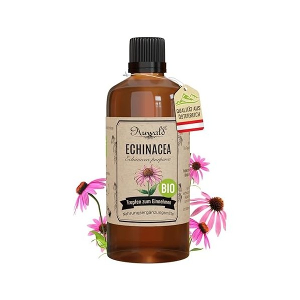Auwald Gouttes déchinacée bio – Extrait de haute qualité, essence et teinture – 100 % agriculture biologique, sans additifs 