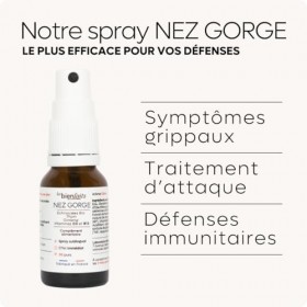 SPRAY NEZ GORGE | Boost les défenses Immunitaires | Riche en vitamines D 500% des AR | Gout Citron | Echinacées, Thym, Gins