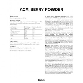 Bulk Poudre de baies daçaï, 250 g LEmballage Peut Varier