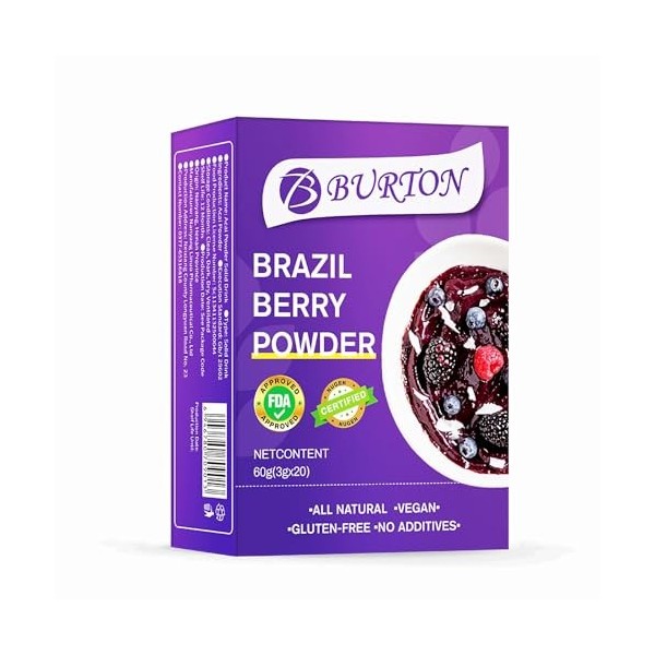 Poudre de Baies Daçaï Bio - Poudre de Fruits Daçaï Lyophilisée 100% Pure, Superaliment Riche en Antioxydants pour Smoothies