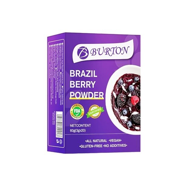 Poudre de Baies Daçaï Bio - Poudre de Fruits Daçaï Lyophilisée 100% Pure, Superaliment Riche en Antioxydants pour Smoothies