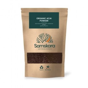 Poudre daçaï biologique SAMSKARA | Poudre daçaï biologique riche en vitamines et minéraux essentiels | Lot 2025, fraîcheur B...