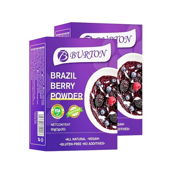 Poudre de Baies Daçaï Bio - Poudre de Fruits Daçaï Lyophilisée 100% Pure, Superaliment Riche en Antioxydants pour Smoothies