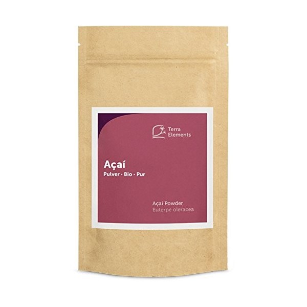 Terra Elements Acai bio en poudre 90 g I Lyophilisé I 100% pure I vegan I qualité crue