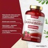 Cranberry Gelules 50000 mg avec 200mg Vitamine C | Extrait de Cranberry Haute Résistance avec Vitamine C | 180 Vegan Gélules 
