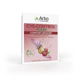 Arkopharma - Cys-Control Flash | Confort urinaire - Bon fonctionnement du système urinaire - Complément alimentaire | 10 gélu