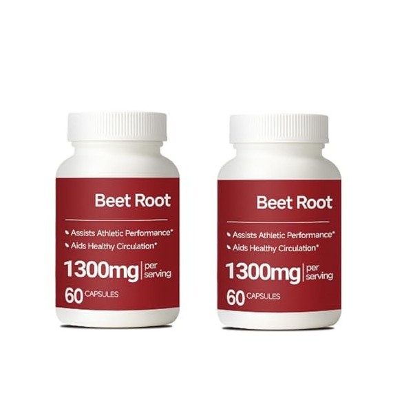 Racine de betterave 1300 mg - Énergie naturelle│Soutien à lendurance et à la performance athlétique│Convient pour un usage q ...