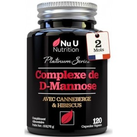 D-Mannose - 120 Capsules Véganes - Complexe 3 en 1 avec Extraits de Canneberge et dHibiscus - Soutien Naturel pour les Femme