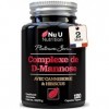 D-Mannose - 120 Capsules Véganes - Complexe 3 en 1 avec Extraits de Canneberge et dHibiscus - Soutien Naturel pour les Femme