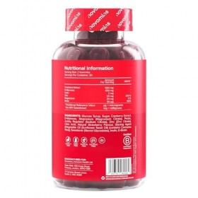 Gommes Canneberge & D-Mannose – Extrait de Canneberge, Zinc, Magnésium, Inuline & Biotine – Équilibre Acido-Basique & Fonctio