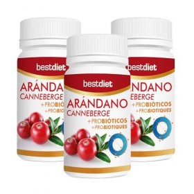 BestDiet - Cranberry + Probiotic - complément alimentaire : extrait de canneberge séchée : propriétés antibactériennes - Lot 