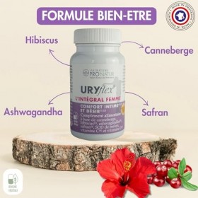 URYflex L’INTEGRAL FEMME – Complément alimentaire confort urinaire et libido – Canneberge, Hibiscus, Ashwagandha, Safran, Vit