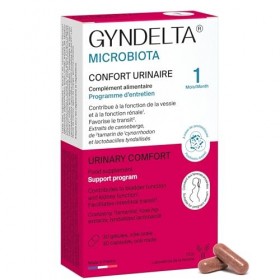 GYNDELTA® Microbiota | Confort urinaire et digestif de la femme | Canneberge Pacran®, Tamarin, Cynorrhodon & probiotiques | 3