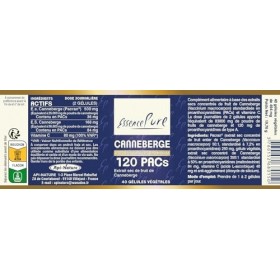 Cranberry 120 PACs Essence Pure | 83800 mg de Poudre de Canneberge | Pacran Inclus | 40 Gélules Végétaliens | Api-Nature