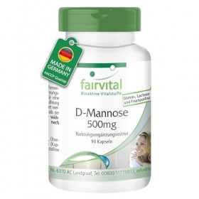 Fairvital | D-Mannose 500mg - pour 15 jours - HAUTEMENT DOSE - 90 gélules - monosaccharide naturel