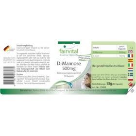 Fairvital | D-Mannose 500mg - pour 15 jours - HAUTEMENT DOSE - 90 gélules - monosaccharide naturel