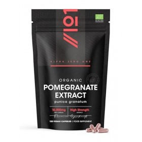 Extrait de Grenade Bio 10 000mg – 120 Gélules Véganes – Extrait Puissant 40:1 de Punica Granatum – Sachet Refermable et Recyc