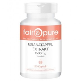 Fair & Pure® - Extrait de grenade 1500mg dose journalière - 120 gélules véganes - 40% dacide ellagique