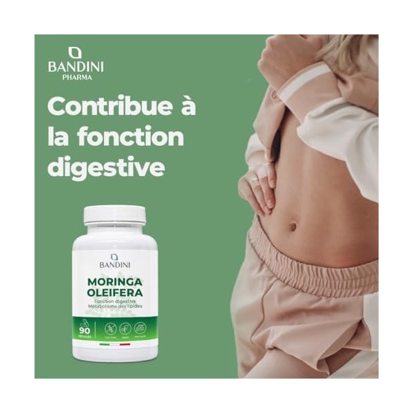 Bandini® Moringa Oleifera – Complément naturel riche en Protéines, Acides Aminés, Vitamines et Minéraux – Superfood pour lén