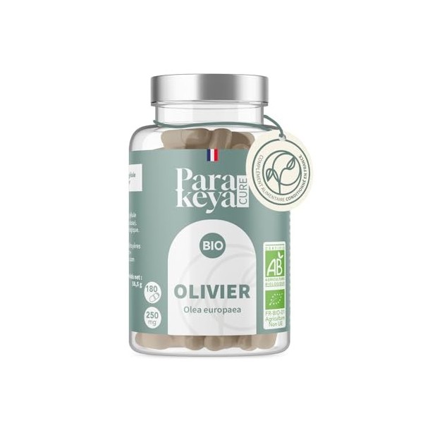Parakeya - Olivier Bio 250mg | Complément alimentaire | 60 gélules Feuille d'olivier