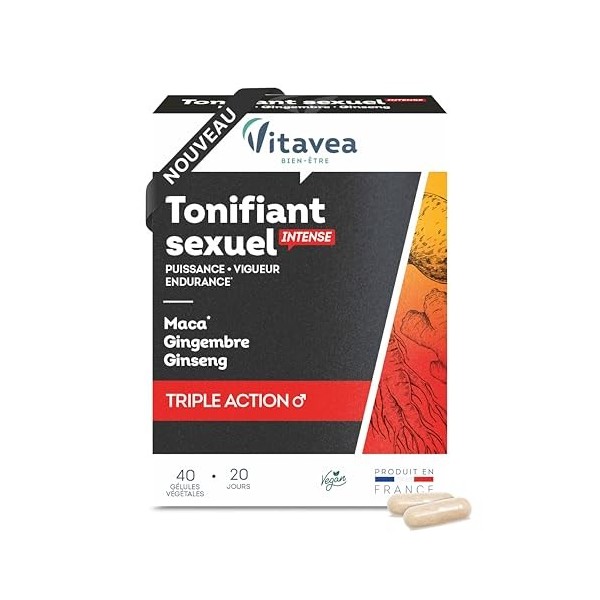 Vitavea Bien-être - Complément Alimentaire Tonifiant Sexuel Intense pour Homme - Performance, Vigueur, Endurance Sexuelle - M...