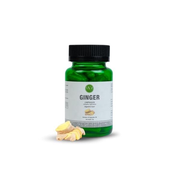 Vanan Gingembre 100% Naturel | Extrait de Racine 250 mg | Digestion, Confort Intestinal & Soutien Immunitaire | Gélules Végan