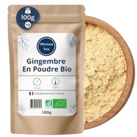 Gingembre Bio en Poudre en Vrac - Infusion et Tisane Digestion et Bien-Être - Zingiber Officinale Roscoe - Agriculture Biolog...