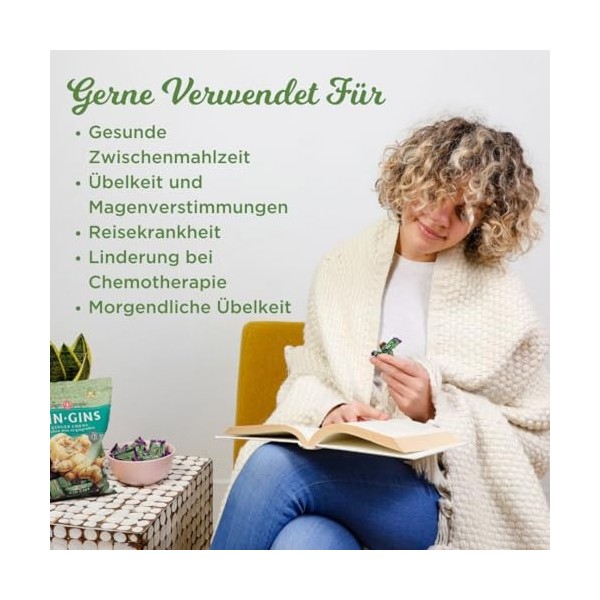 The Ginger People GIN GINS, bonbons durs au gingembre double concentration de - Bonbons bons pour la santé emballés individue...